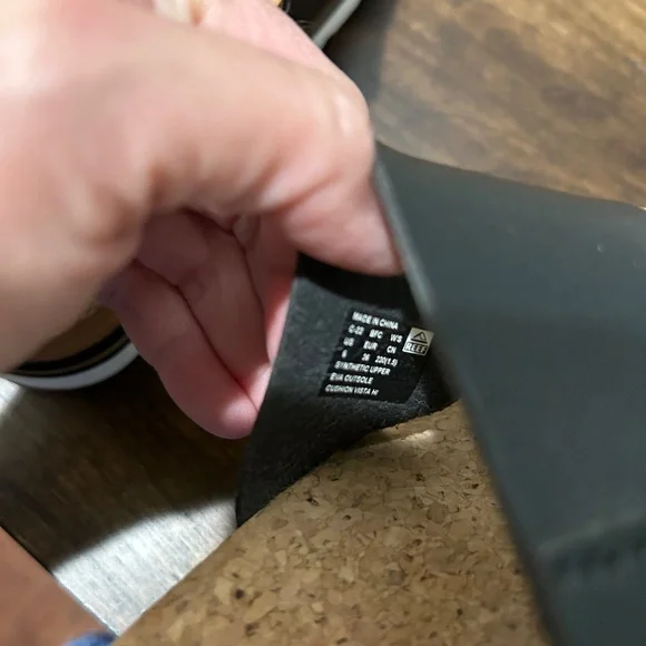 Reef Women's Black Cork Double Strap Slide Sandals - Picture 7 of 7